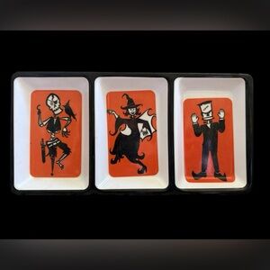 Two Halloween Rectangular Plastic Dishes from Witch’s Estate Sale ⭐️Great Story